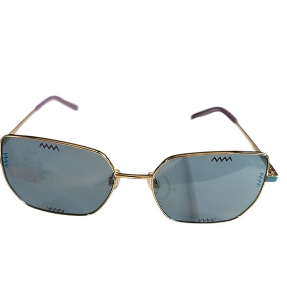 Missoni Gold Sunglasses with Blue Lenses - Picture 1 of 6